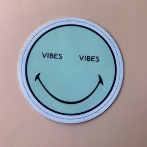 New Vibes Smiley Face UV Vinyl Sticker 2.5"